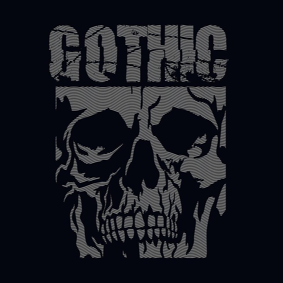 skull in engraving style vector