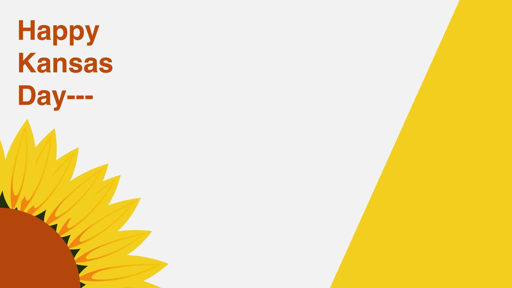 Happy Kansas Day Graphic Illustration Background, with yellow and sunflower theme, Copy Space Area. Suitable to be placed on content with that theme. vector