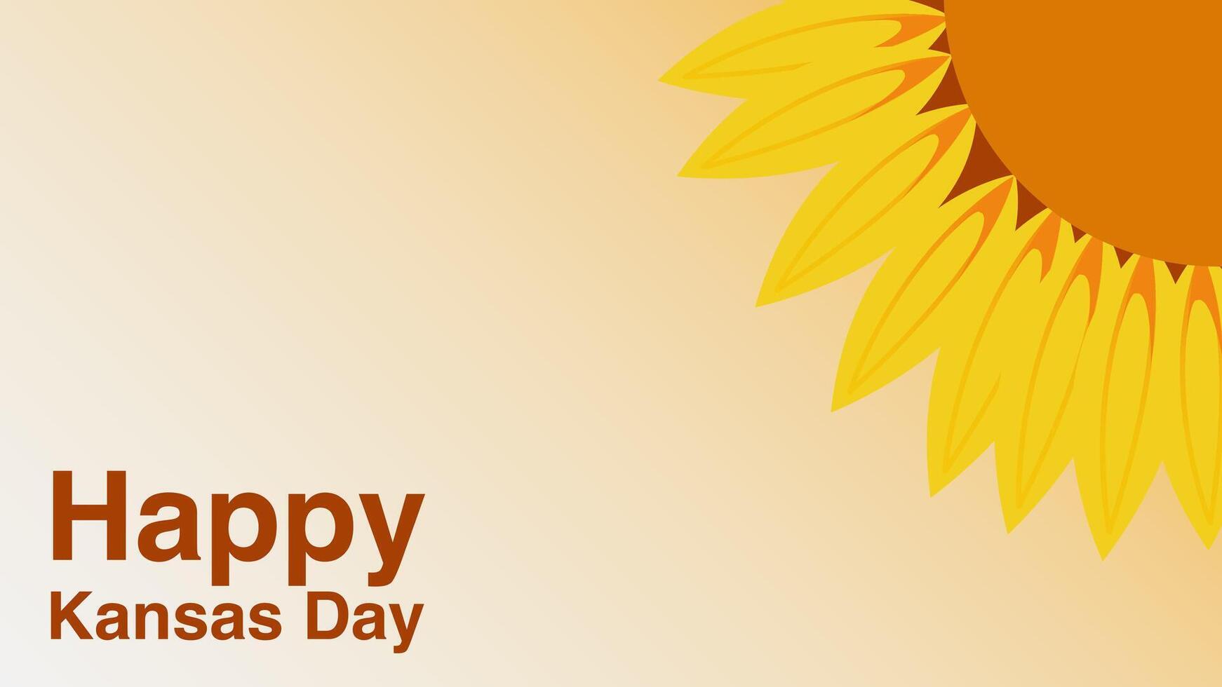Happy Kansas Day Graphic Illustration Background, with orange yellow gradient and sunflower theme, Copy Space Area. Suitable to be placed on content with that theme. vector