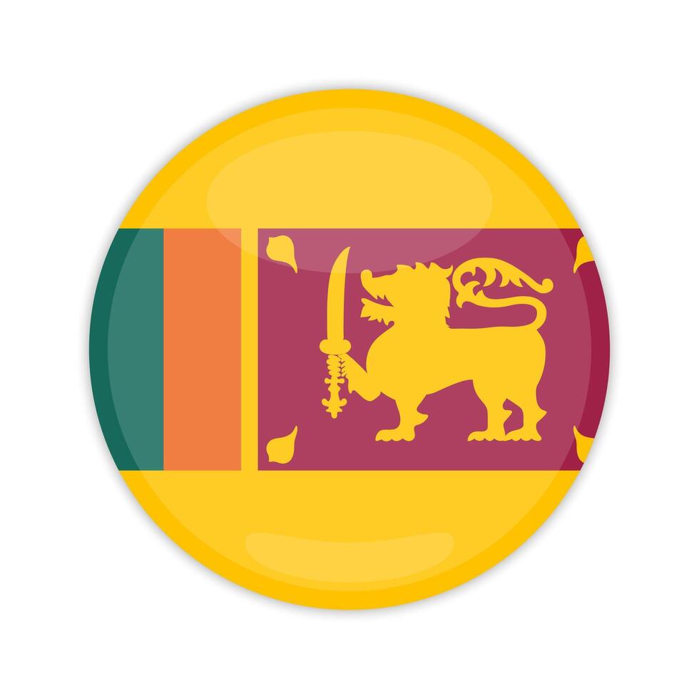Sri Lanka round badge icon. Sri Lanka national flag button vector