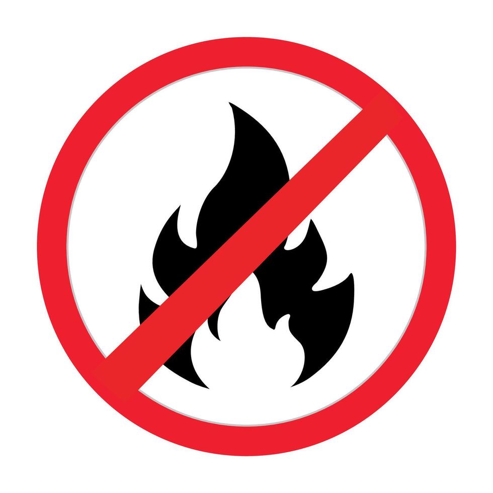No fire signs in black color. vector