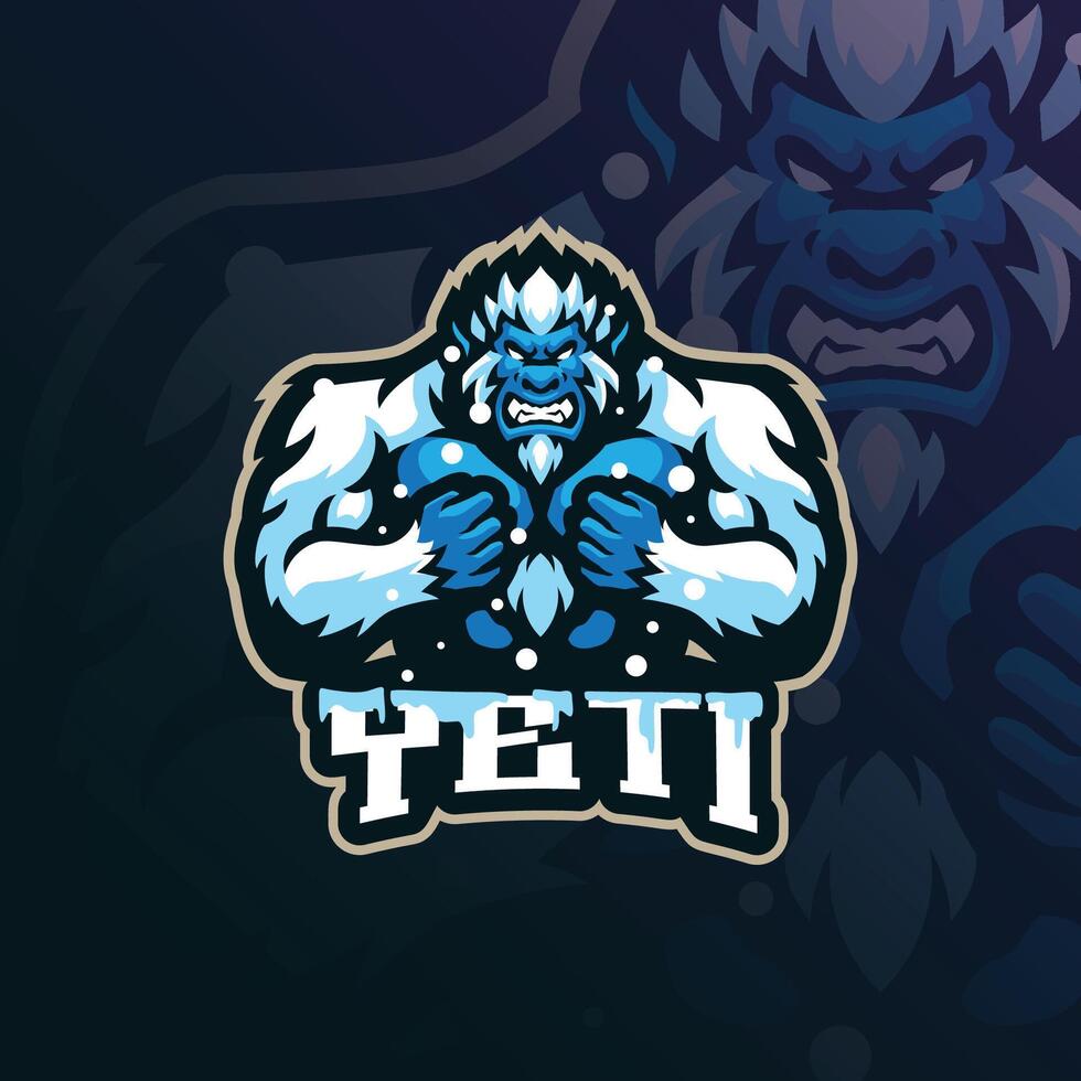 Yeti mascot logo design with modern illustration concept style for badge, emblem and t shirt printing. Angry yeti illustration for sport and esport team. vector