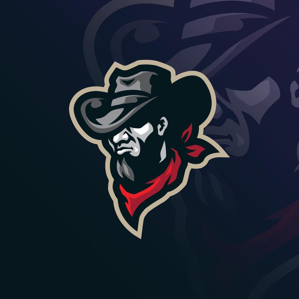 Cowboy mascot logo design with modern illustration concept style for badge, emblem and t shirt printing. Cowboy illustration. vector