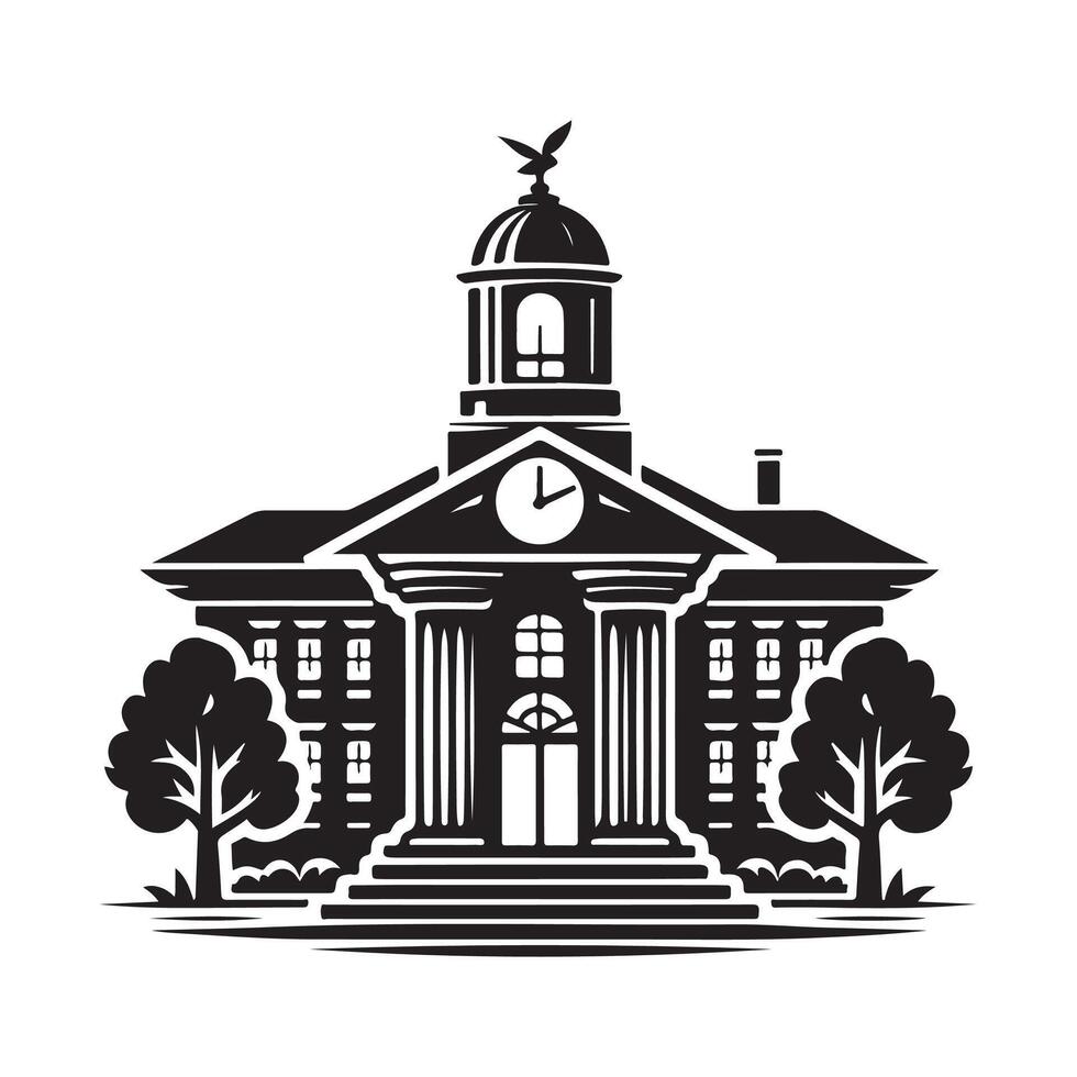 School Silhouette Illustrations for Creative and Artistic Education vector