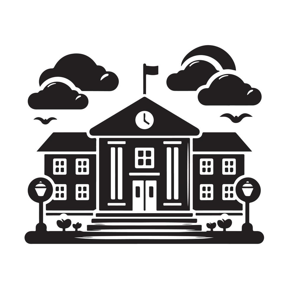 Download Versatile School Silhouette Illustrations for Teachers vector