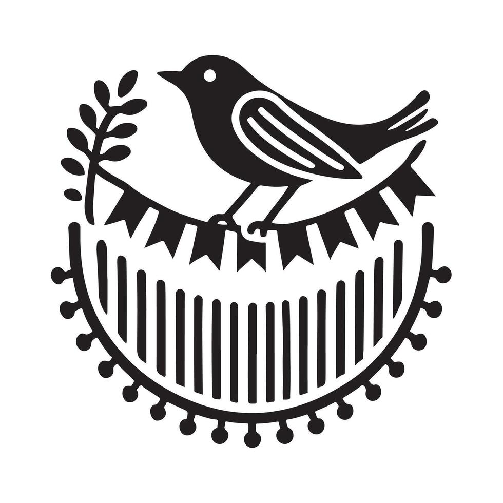 Premium Indigo Bunting Silhouette Illustrations for Print Marketing Materials vector