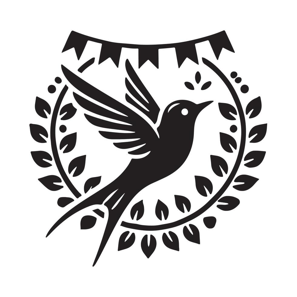 Download Indigo Bunting Silhouette Illustrations for Custom Graphics vector