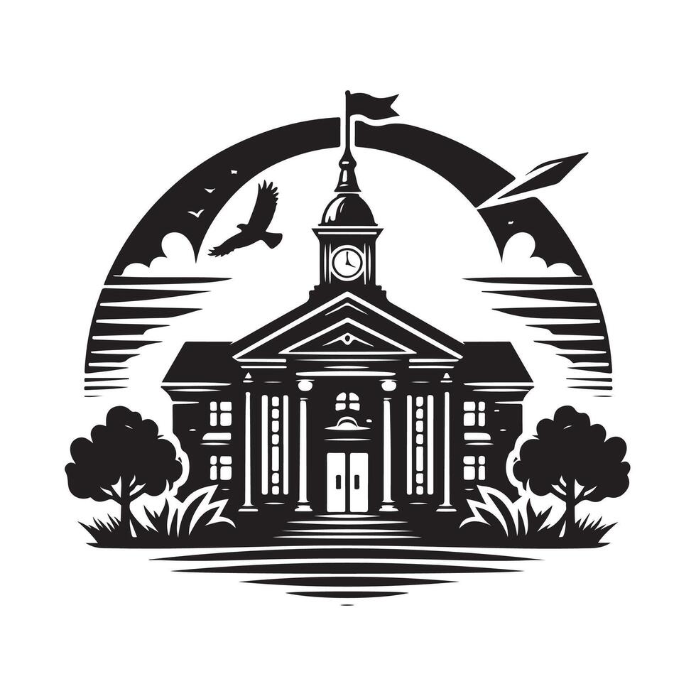 School Silhouette Vectors for Custom Design and Branding