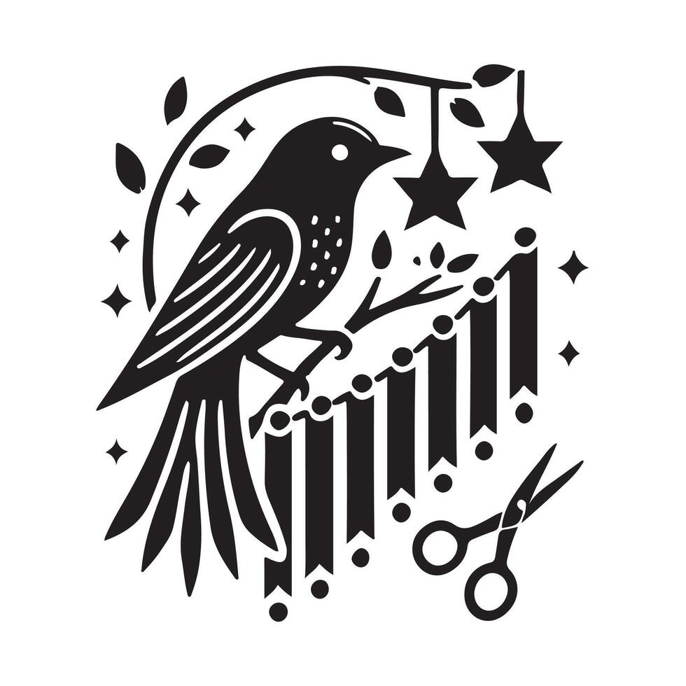 Indigo Bunting Silhouette Vectors for Custom T-Shirts and Apparel Designs