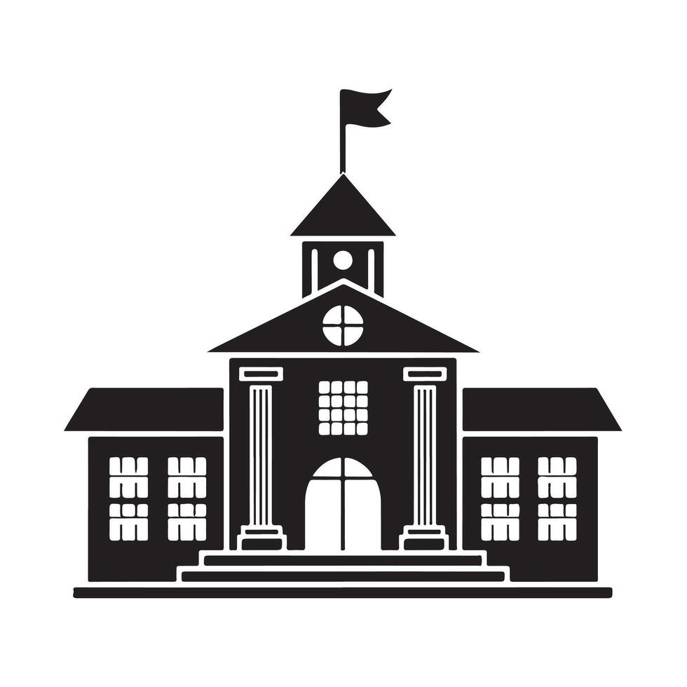 School Silhouette Illustrations for Fun and Creative Learning vector
