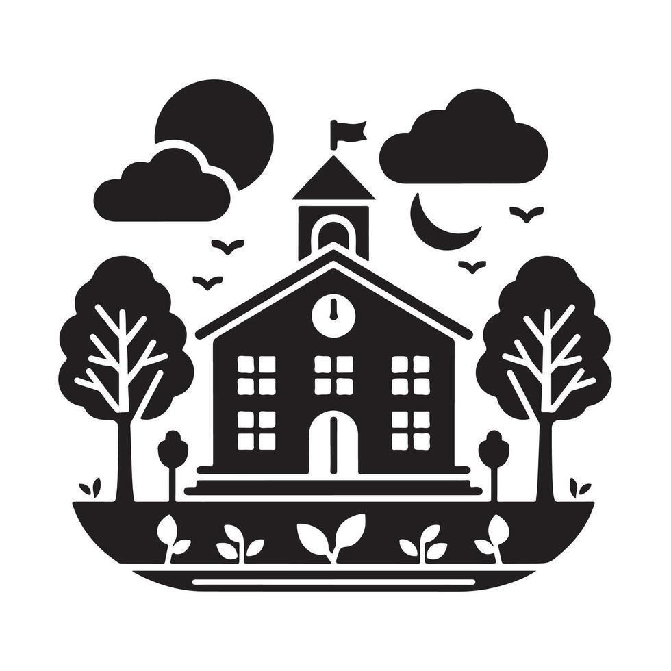 Back-to-School Silhouette Illustrations for Product Packaging vector