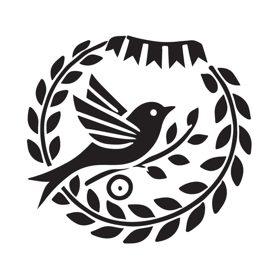 Creative Indigo Bunting Silhouette Illustrations for Packaging and Labels vector