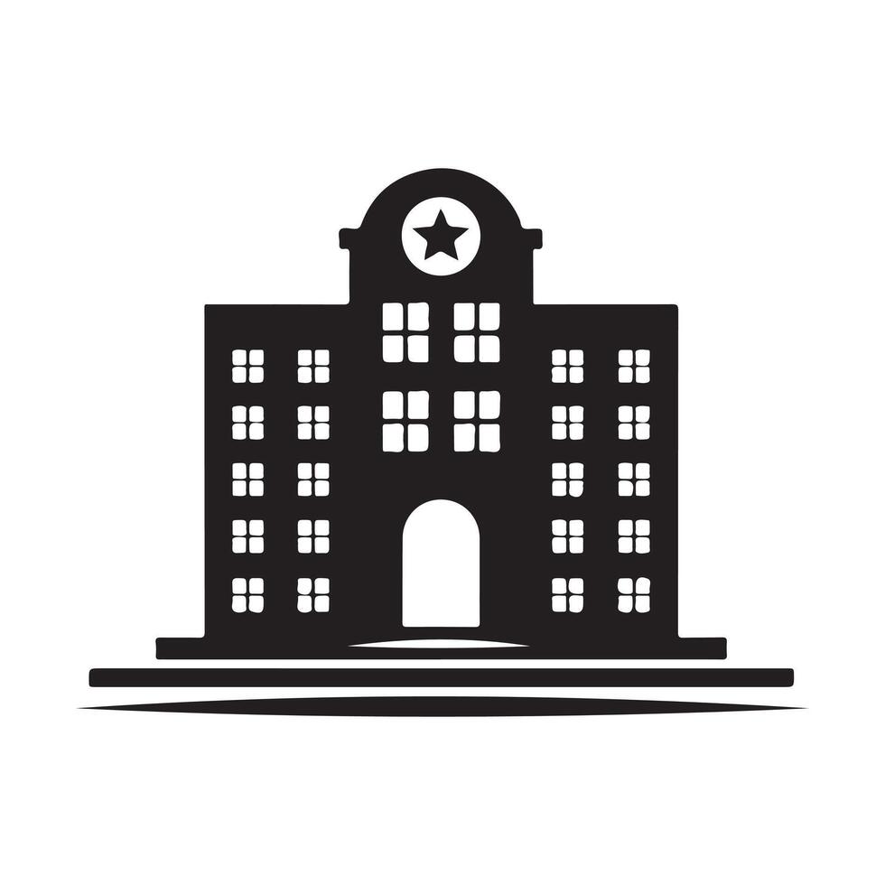 Minimalist Hotel Silhouette Illustrations for Creative Concepts vector