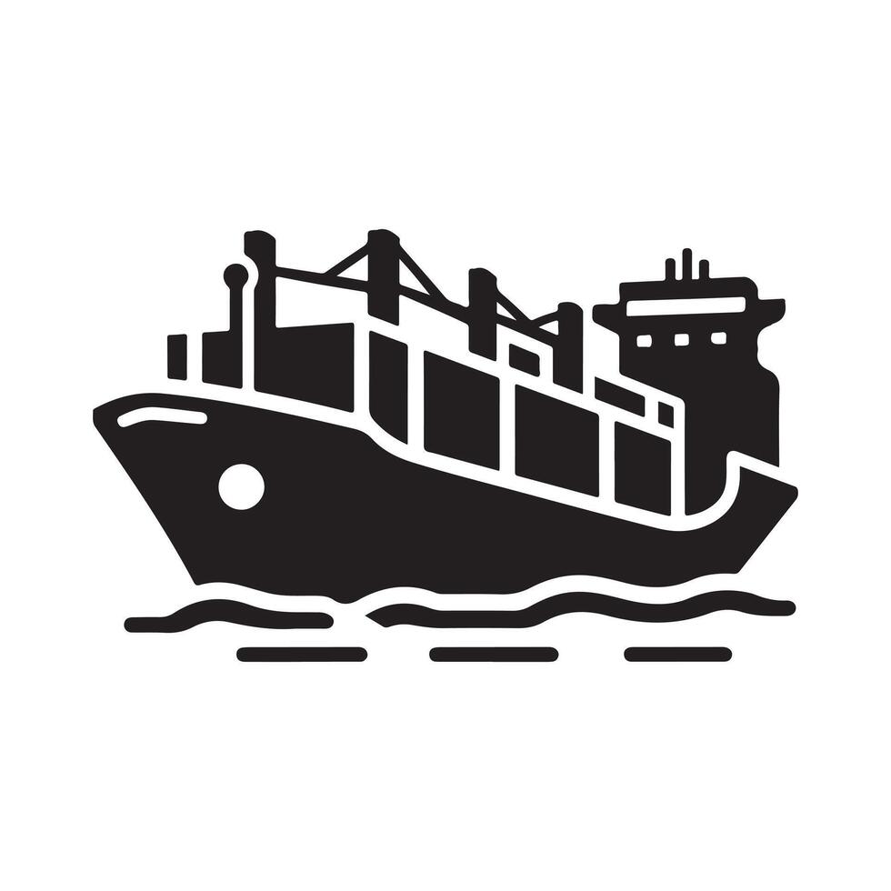 Download Cargo Ship Silhouette Illustrations for Website and App Design vector