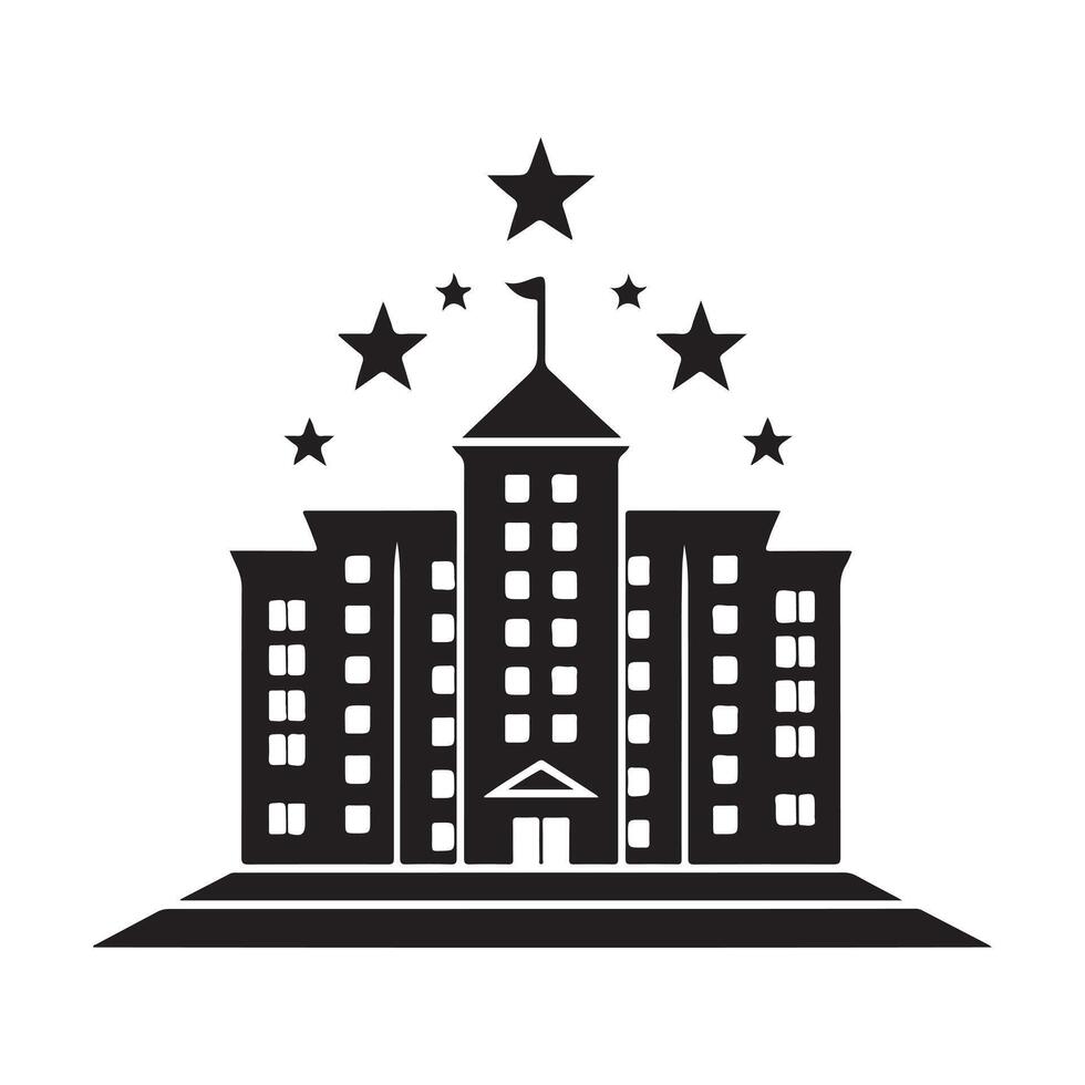 Hotel Silhouette Illustrations for Map Icons and Navigation Graphics vector