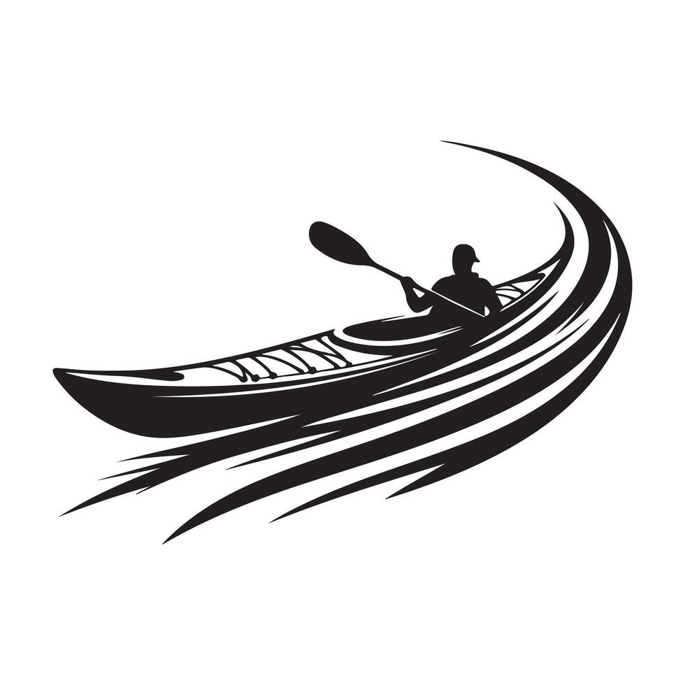High-Resolution Kayak Silhouette Illustrations for Nature and Adventure vector