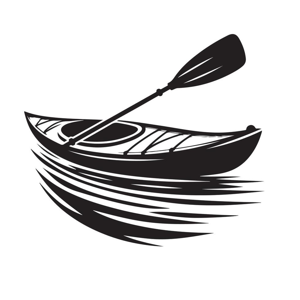 Download Kayak Silhouette Illustrations for Custom Outdoor and Water Projects vector