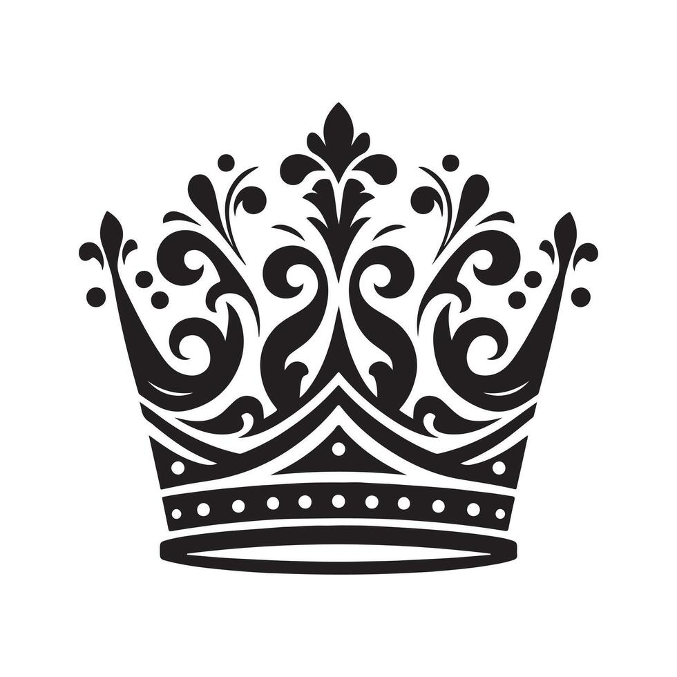 Fancy Crown Silhouette for Unique Design Projects vector