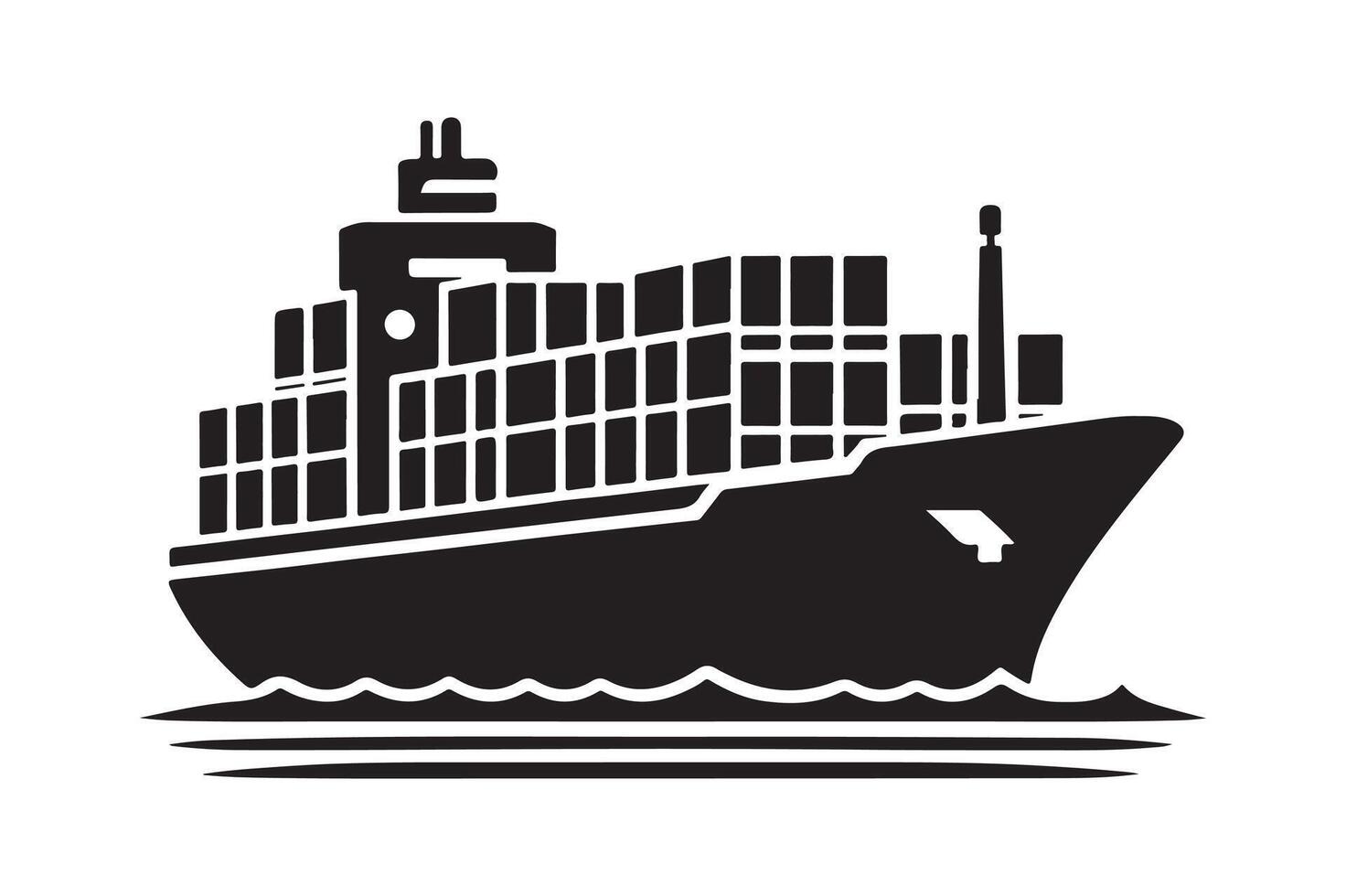 Cargo Ship Silhouette Vectors for Maritime, Shipping, and Port Designs
