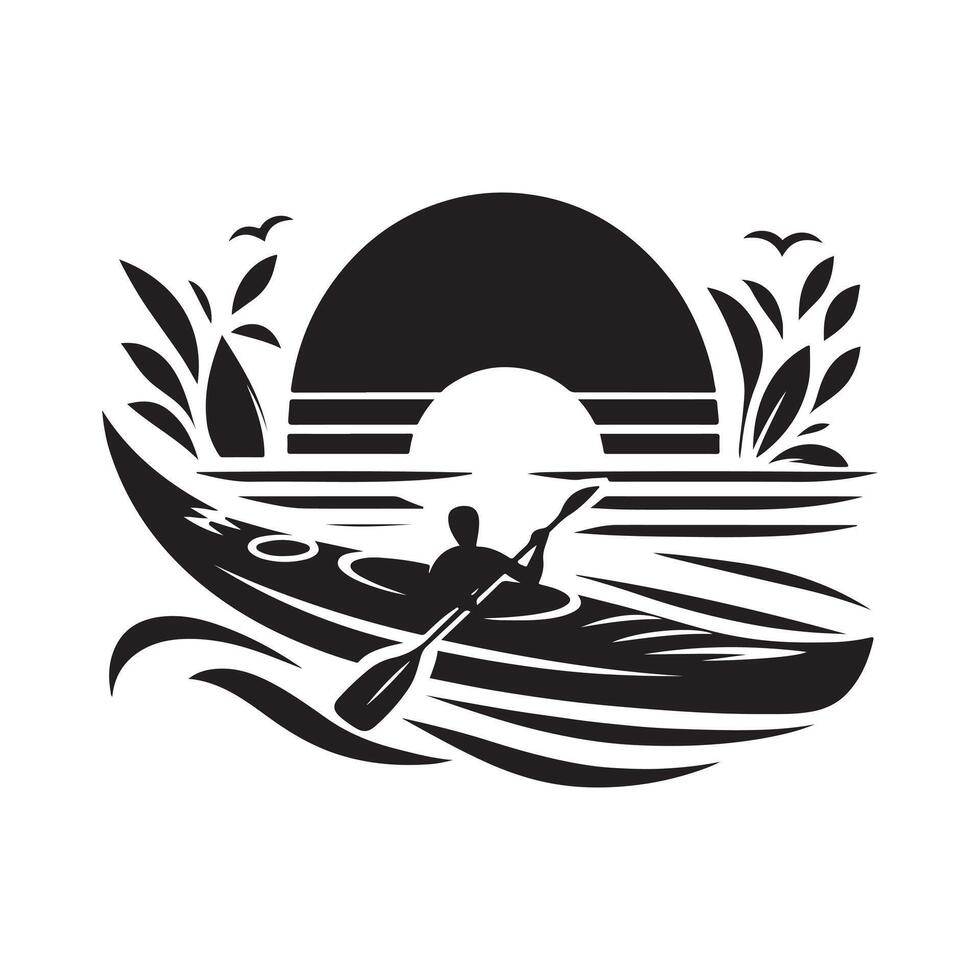 Kayak Silhouette Vectors for Adventure-Themed T-shirt and Poster Designs