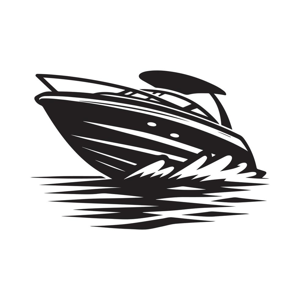 Speedboat Silhouette Art for Brochures and Catalog Design vector