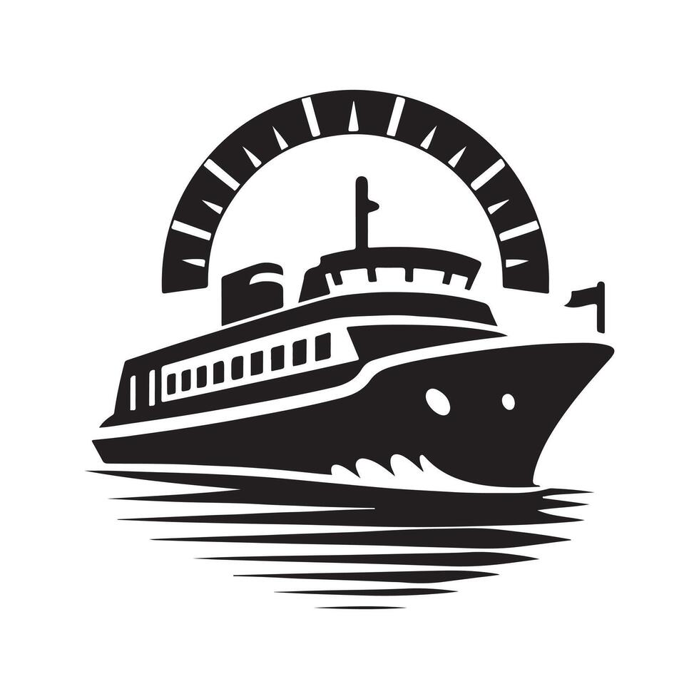 Ferry Silhouette Vectors for Digital Media and Web Design