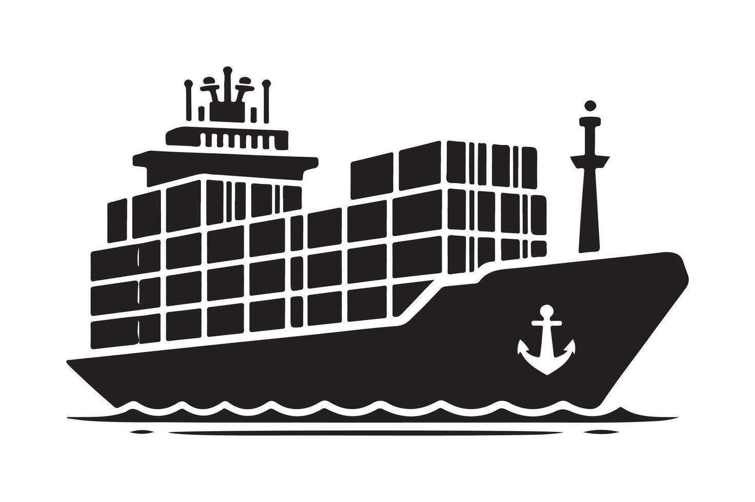 Cargo Ship Silhouette Illustrations for Web Design and User Interface Elements vector