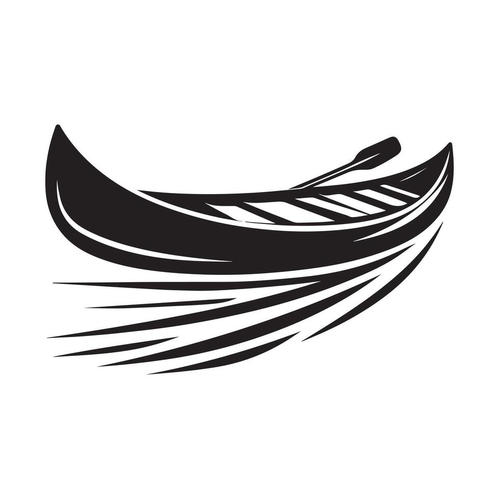 Creative Canoe Silhouette Illustrations for Travel, Nature, and Adventure vector
