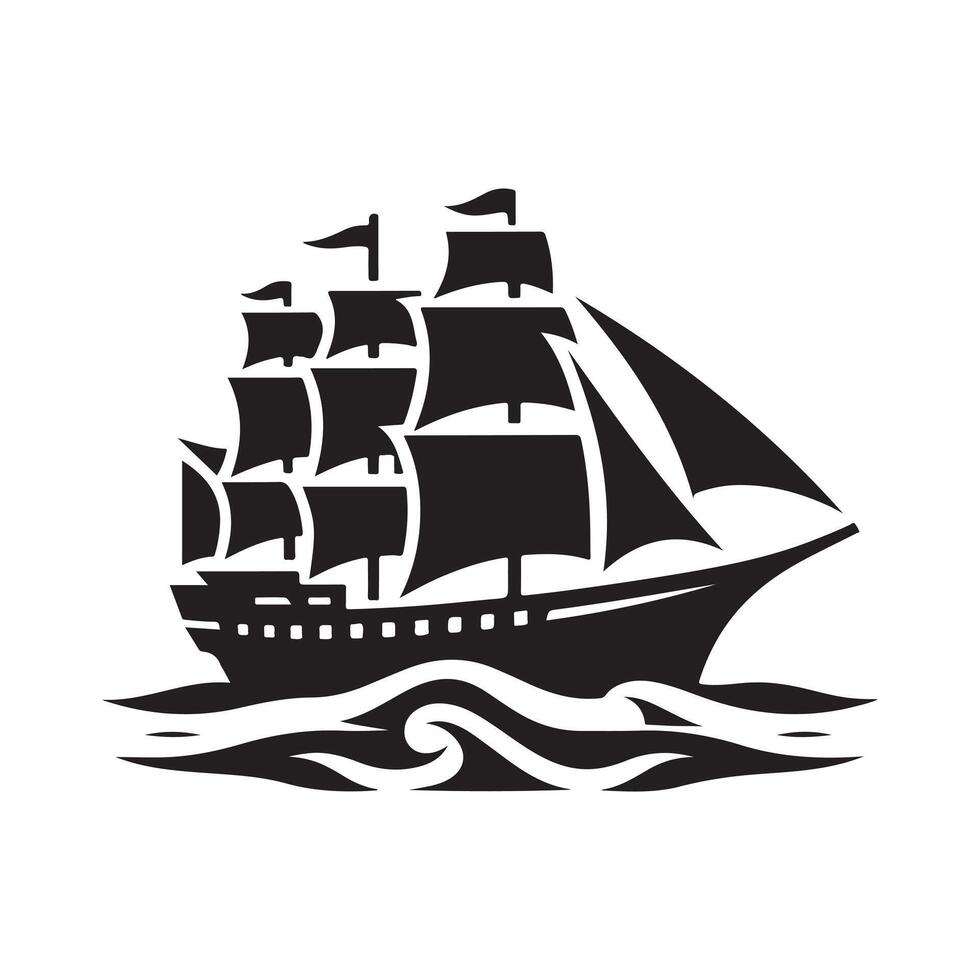 Download Ship Silhouette Illustrations for Craft Projects vector