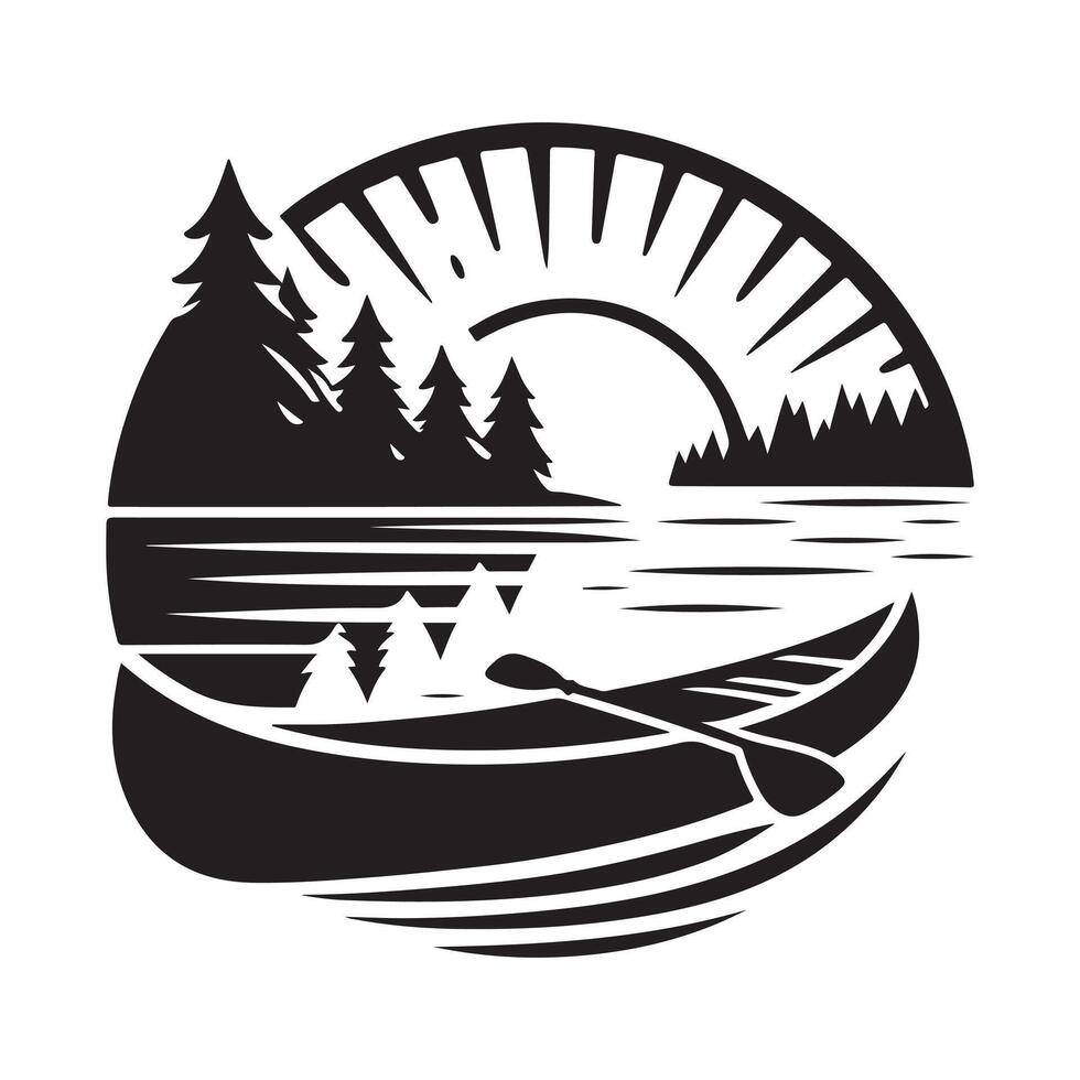 Canoe Silhouette Illustrations for Eco-Friendly Campaigns and Events vector