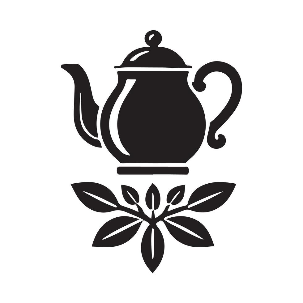 Premium Tea Pot Silhouette Illustrations for Packaging and Labels vector