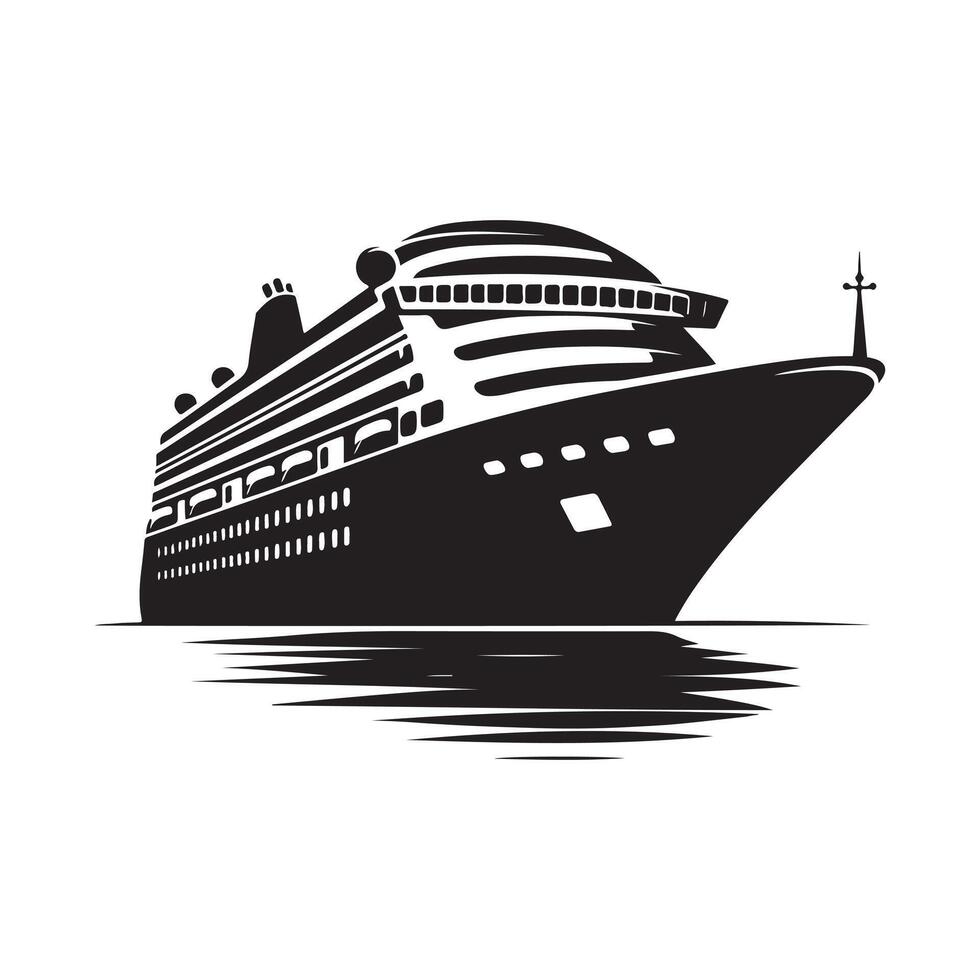 Cruise Ship Silhouette Illustrations for Marketing and Advertising vector