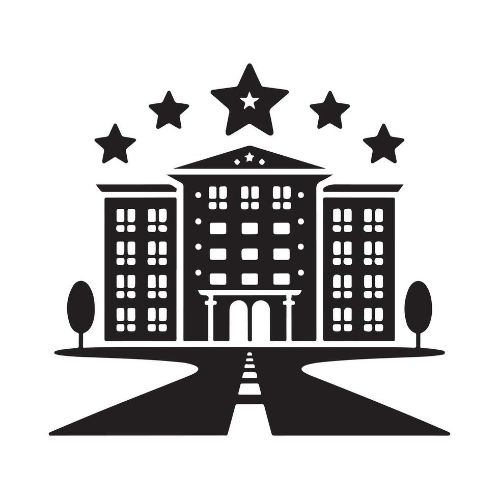 Luxury Hotel Silhouette Illustrations for Classy Design Needs vector