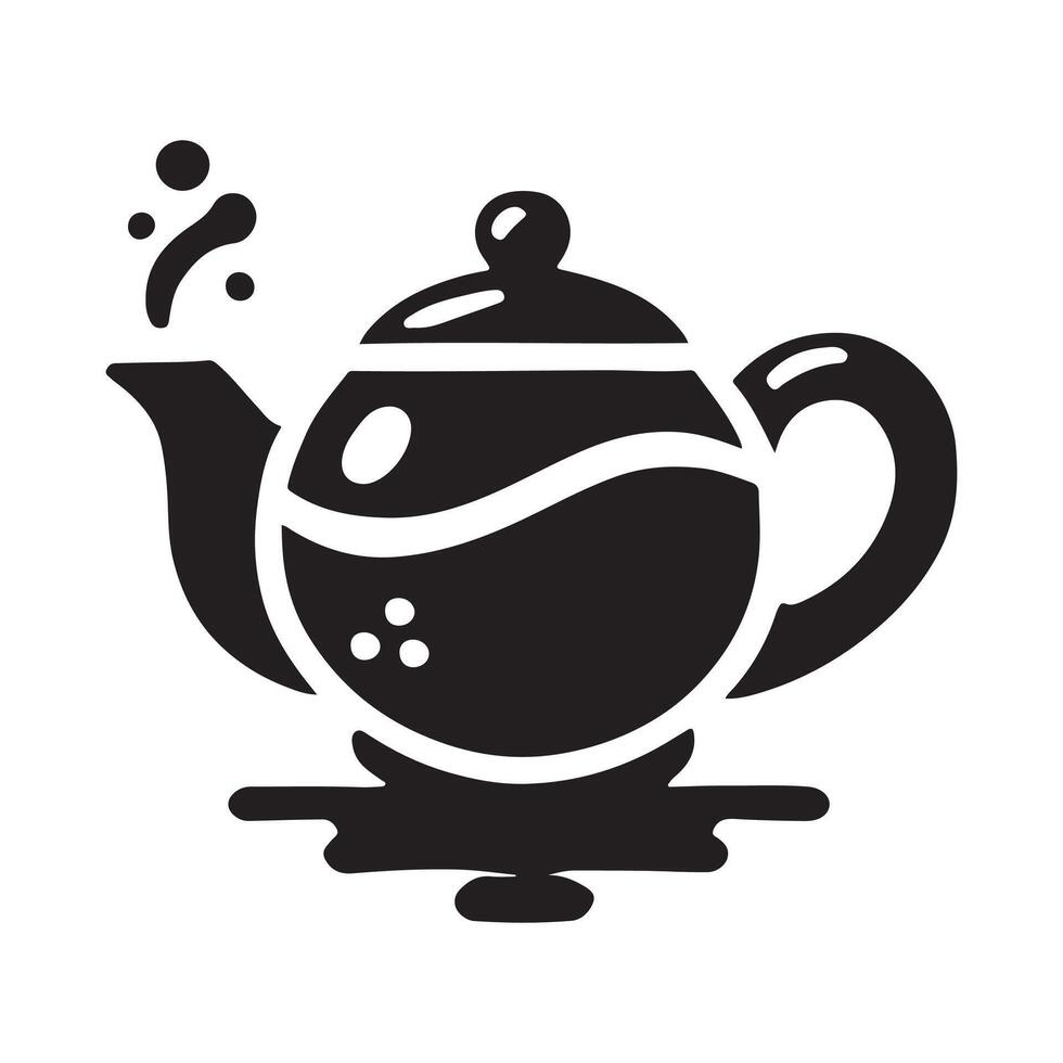Tea Pot Silhouette Illustrations for Tea and Coffee Shop Promotions vector