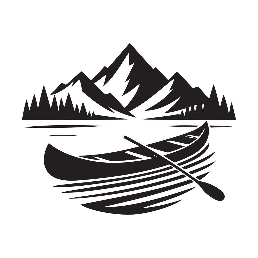 Canoe Silhouette Illustrations for Logos, Icons, and Graphic Art vector