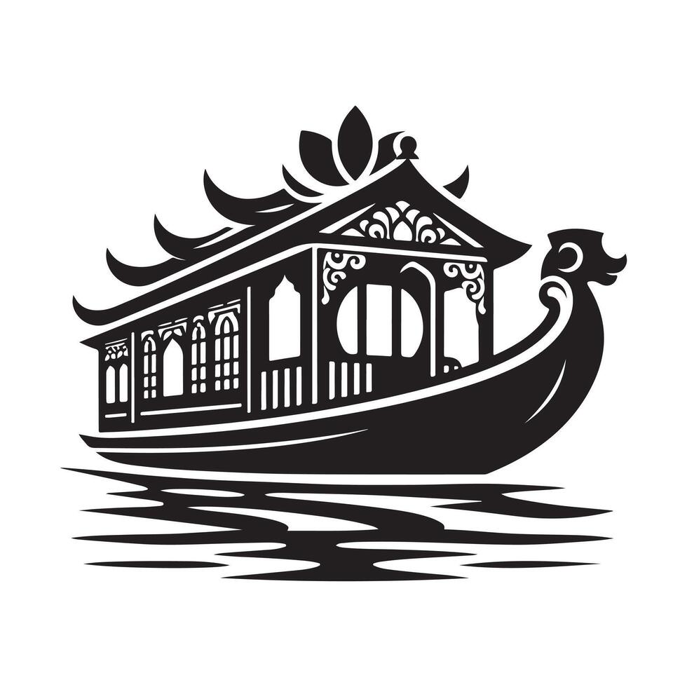Download Houseboat Silhouette Illustrations for Your Next Creative Project vector