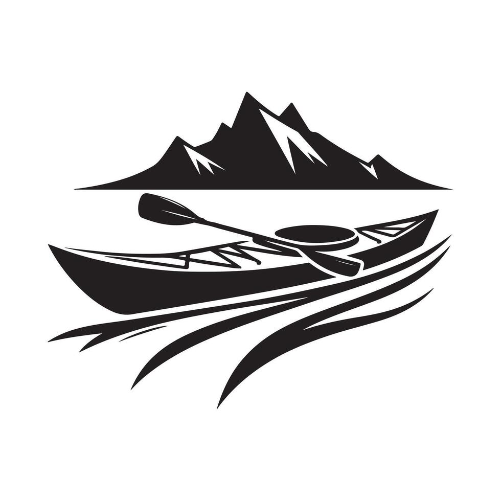 Kayak Silhouette Vectors for Active Lifestyle and Adventure Advertising