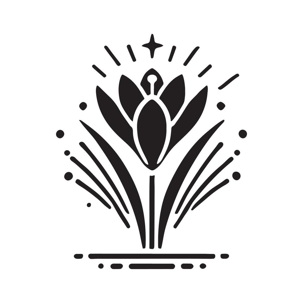 High-Quality Crocus Silhouette Illustrations for Home Decor Projects vector