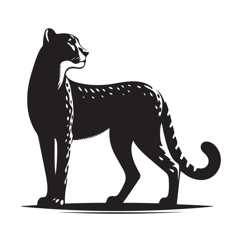 Leopard Silhouette Illustrations for Vintage and Retro Animal Designs vector