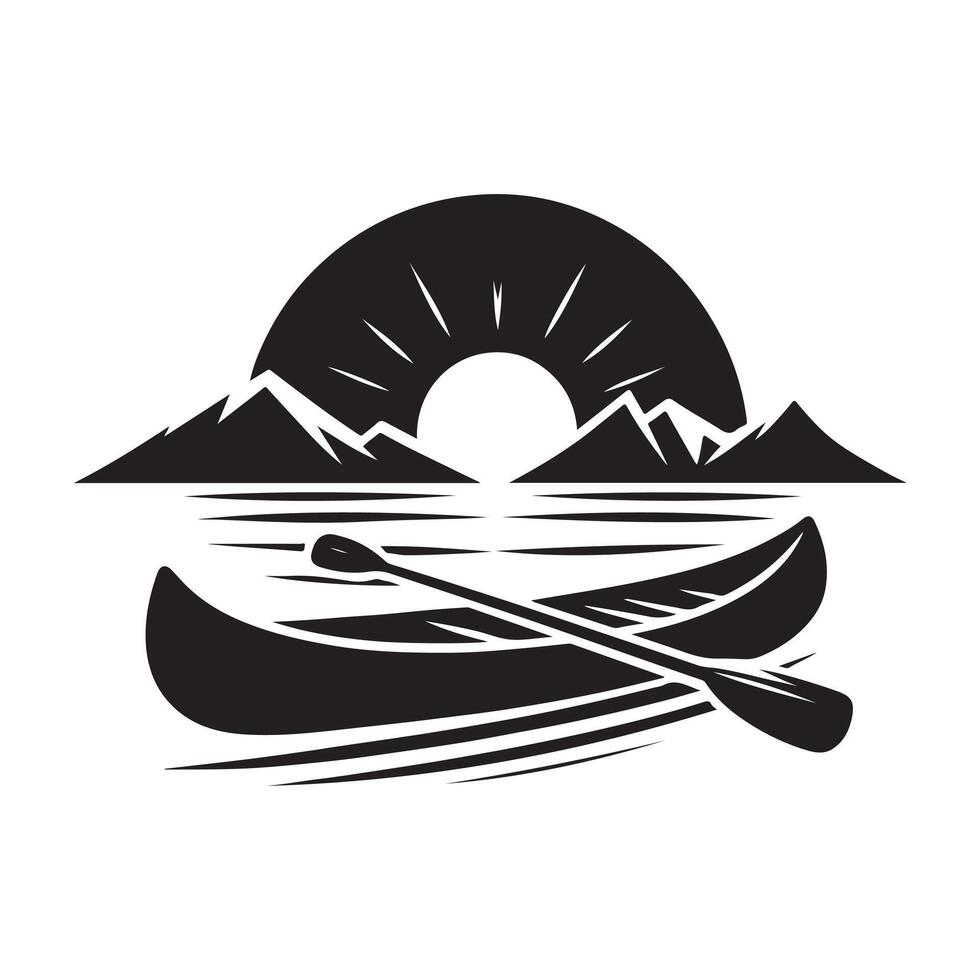 Canoe Silhouette Illustrations Ideal for Eco-Conscious and Nature Designs vector