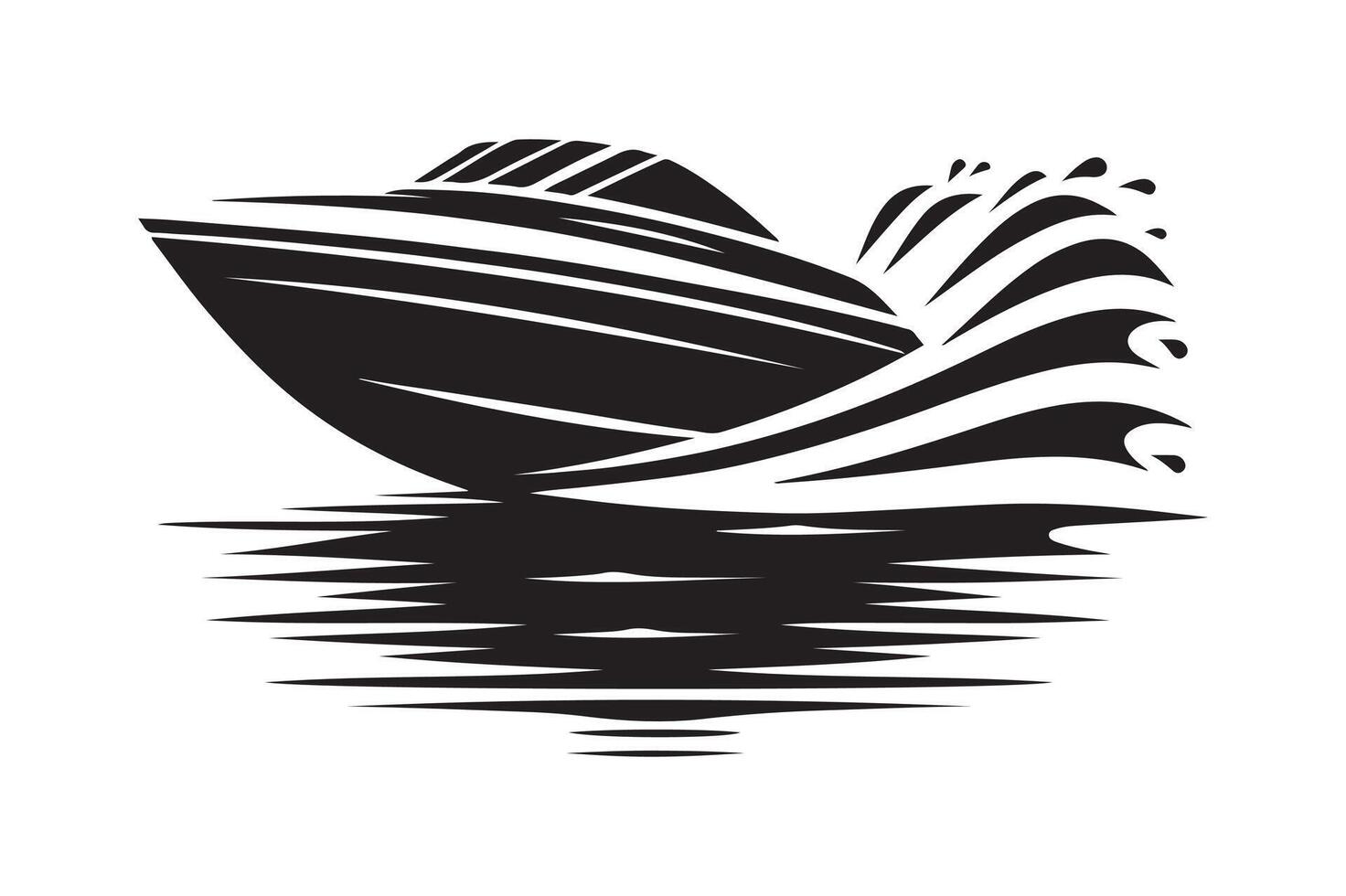 Stylish Speedboat Silhouette Vectors for Custom Graphics