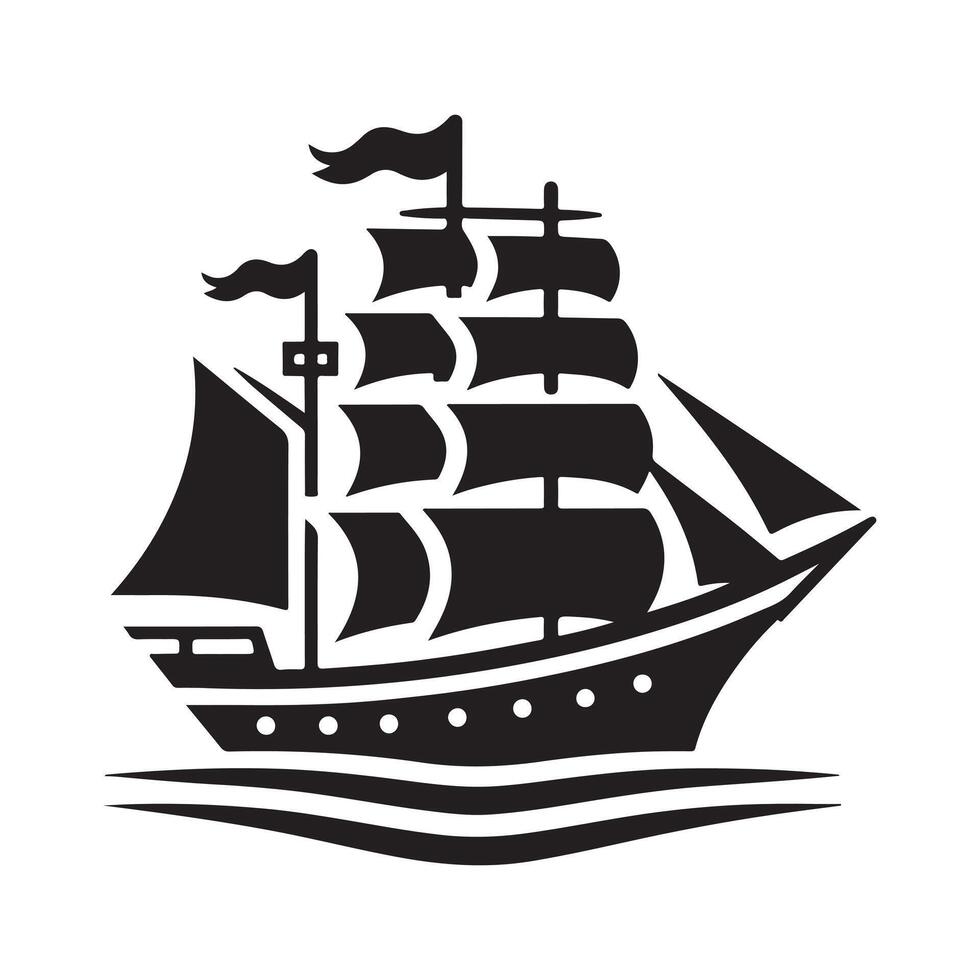 High-Resolution Ship Silhouette Illustrations for Creative Branding vector