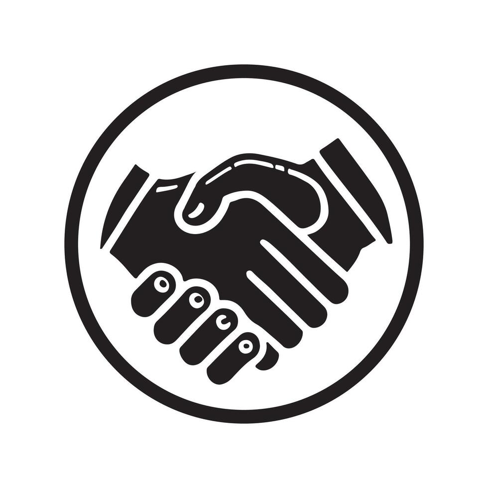 Handshake Silhouette Illustrations for Corporate and Networking Events vector