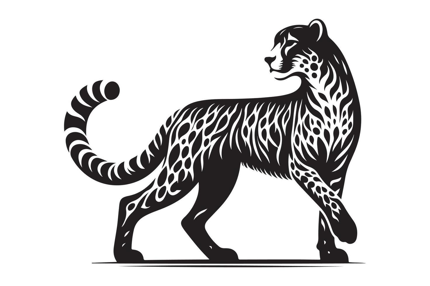 Leopard Silhouette Illustrations for Bold Fashion Graphics and Prints vector