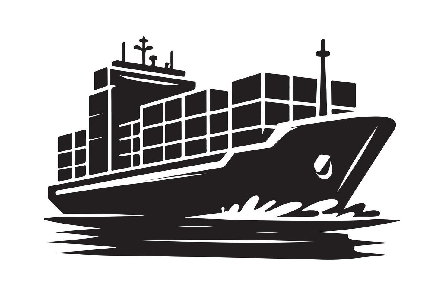 Cargo Ship Silhouette Vectors for Logos, Icons, and Transportation Graphics