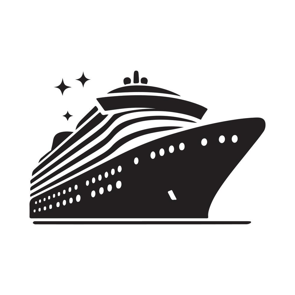Cruise Ship Silhouette Illustrations Great for Custom Invitations vector