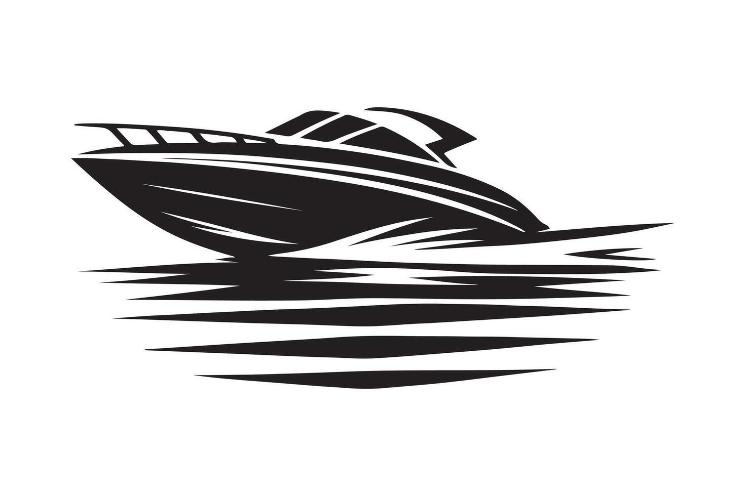 High-Quality Speedboat Silhouette Graphics for Water Sports Events vector