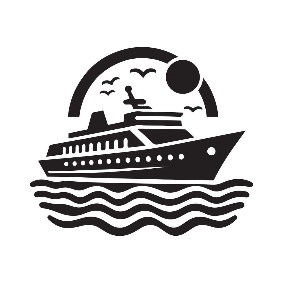 Maritime-Themed Ferry Silhouette Illustrations for Unique Projects vector