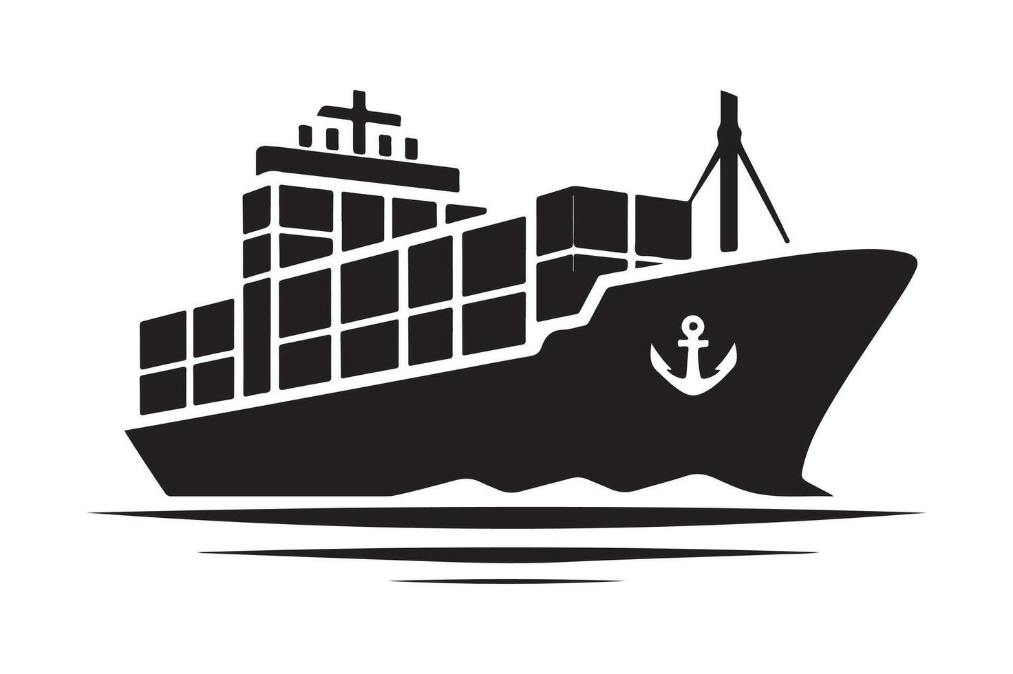 Creative Cargo Ship Silhouette Illustrations for Business and Corporate Projects vector