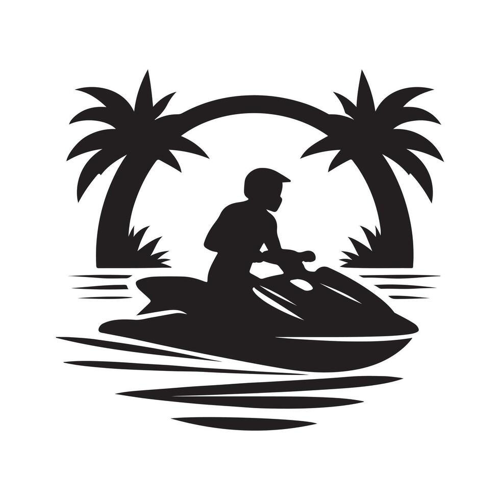 High-Quality Jet Ski Silhouette Vectors Art for Graphic Projects